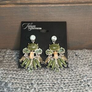 Green Statement Earrings
